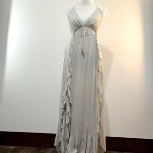 Free People grey halter maxi dress